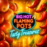 Big Hot Flaming Pots Tasty Treasures logotyp