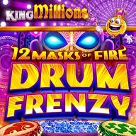 12 Masks of Fire Drum Frenzy King Millions logotyp