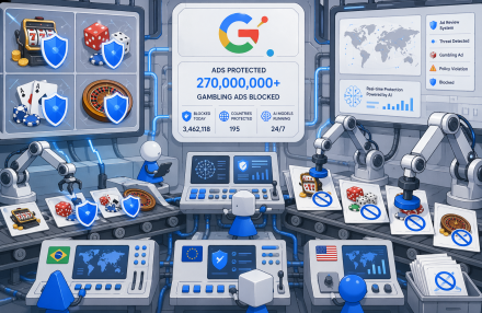 Google blockerar 270 miljoner spelannonser under 2025 när regleringstrycket ökar img