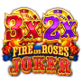 3x 2x Fire and Roses Joker logotyp