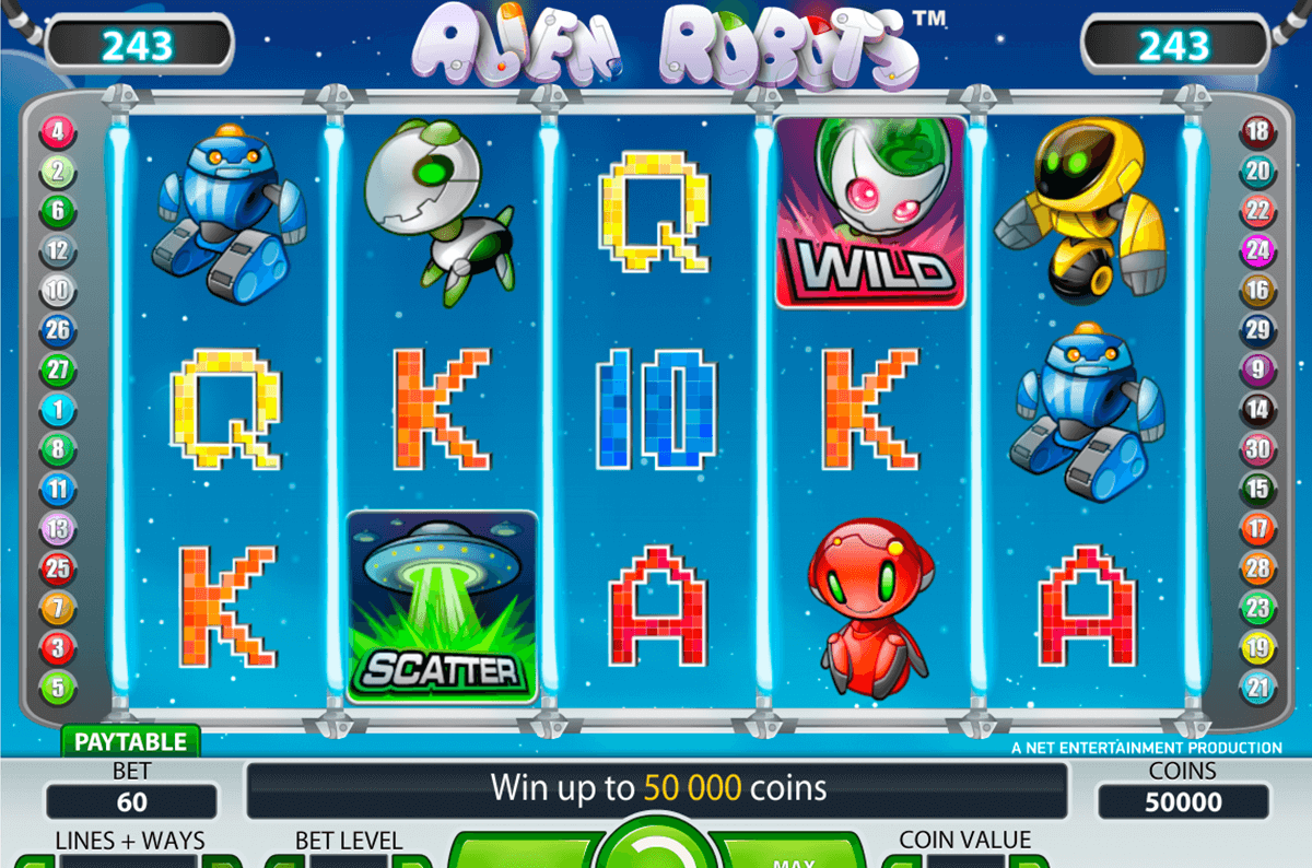 alien robots netent casino slot spel 