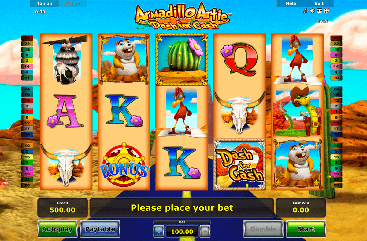 armadillo artie novomatic casino slot spel 