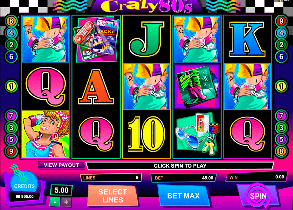 crazy80s microgaming casino slot spel 