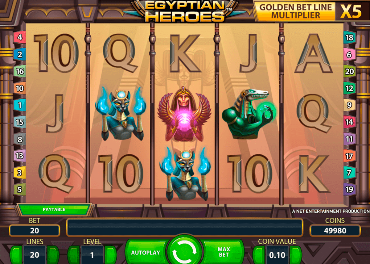 egyptian heroes netent casino slot spel 