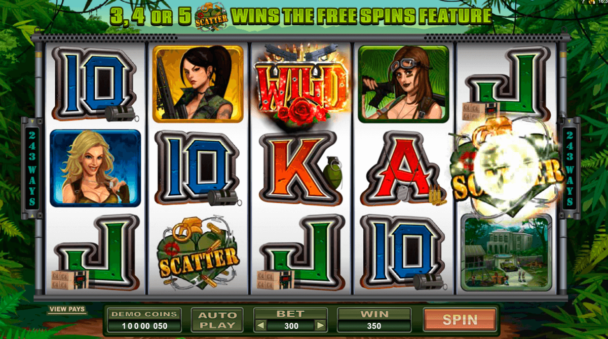girls with guns jungle heat microgaming casino slot spel 