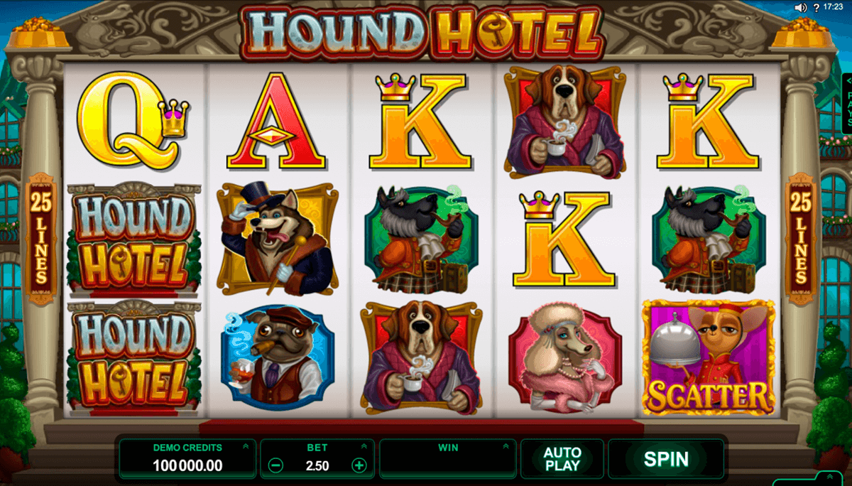 hound hotel microgaming casino slot spel 