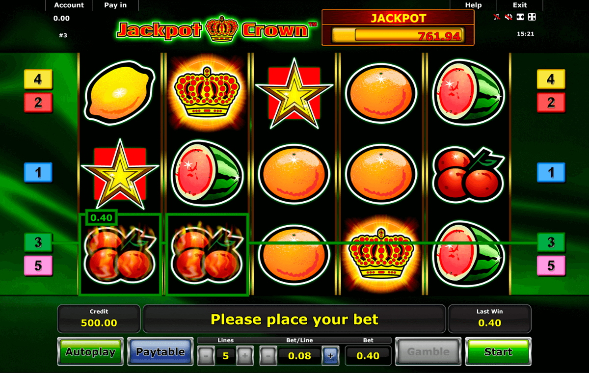jackpot crown novomatic casino slot spel 