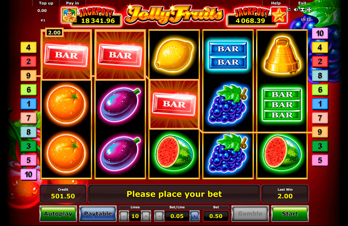 jolly fruits novomatic casino slot spel 