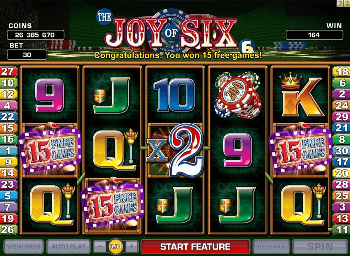 joy of six microgaming casino slot spel 
