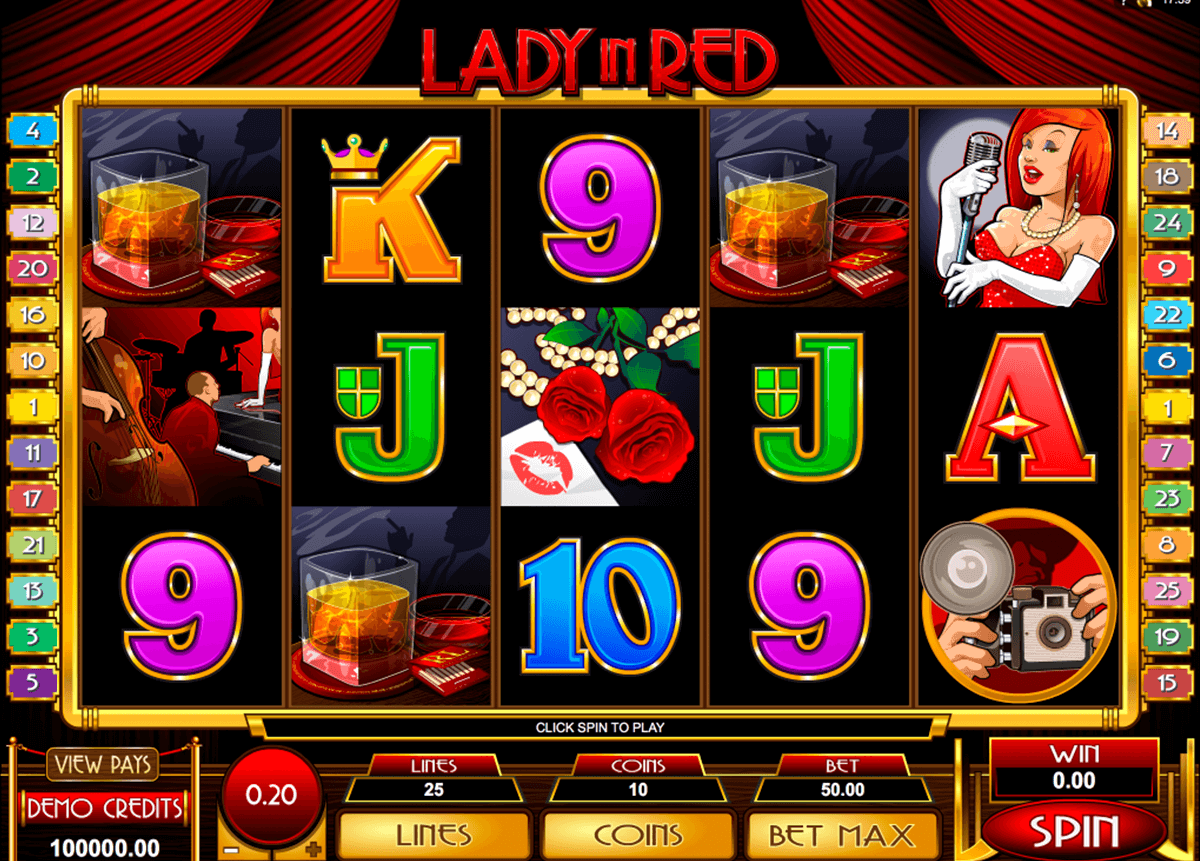 lady in red microgaming casino slot spel