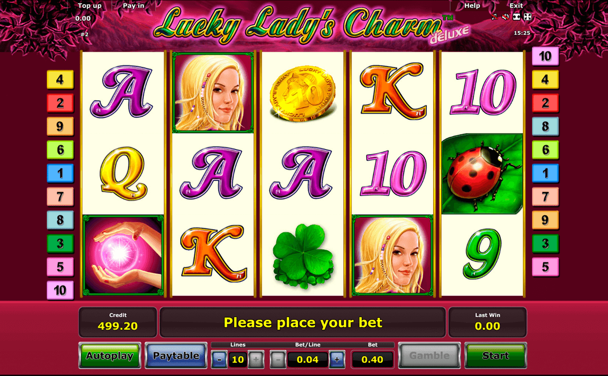 lucky ladys charm deluxe novomatic casino slot spel 