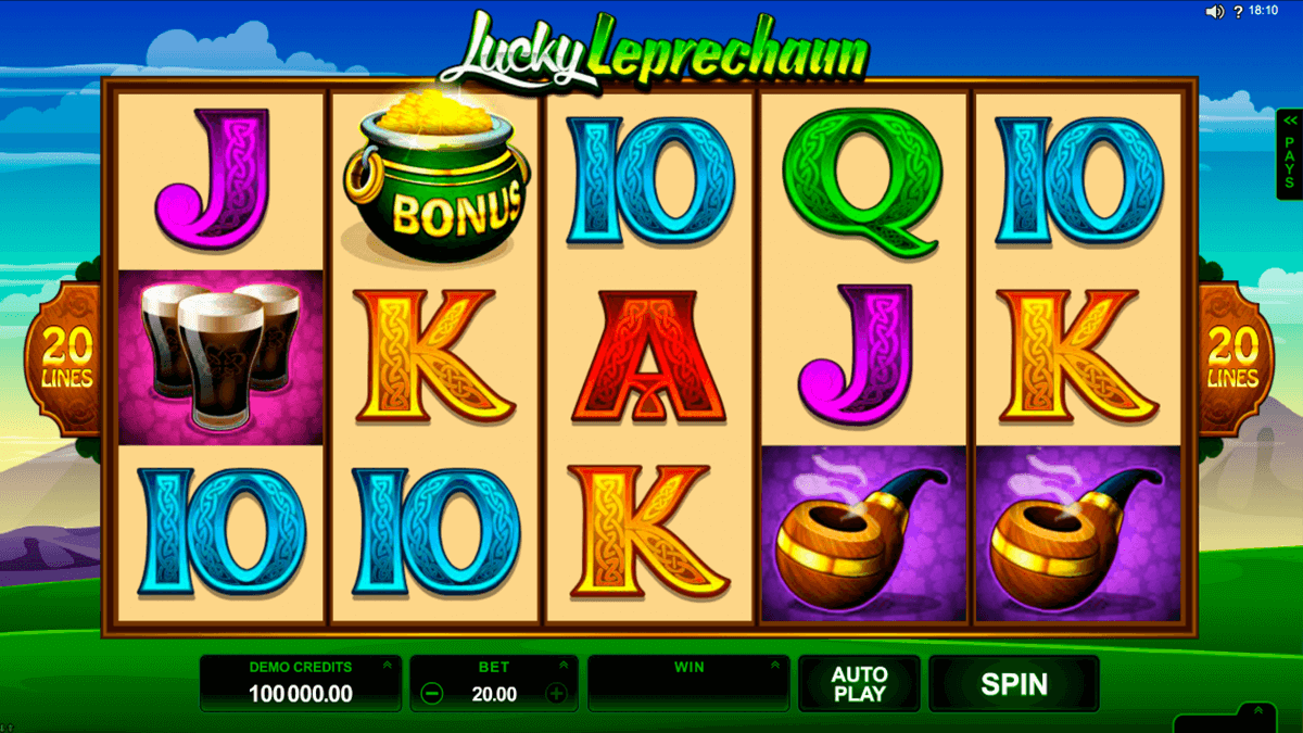 lucky leprechaun microgaming casino slot spel 