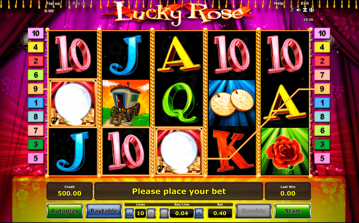 lucky rose novomatic casino slot spel 