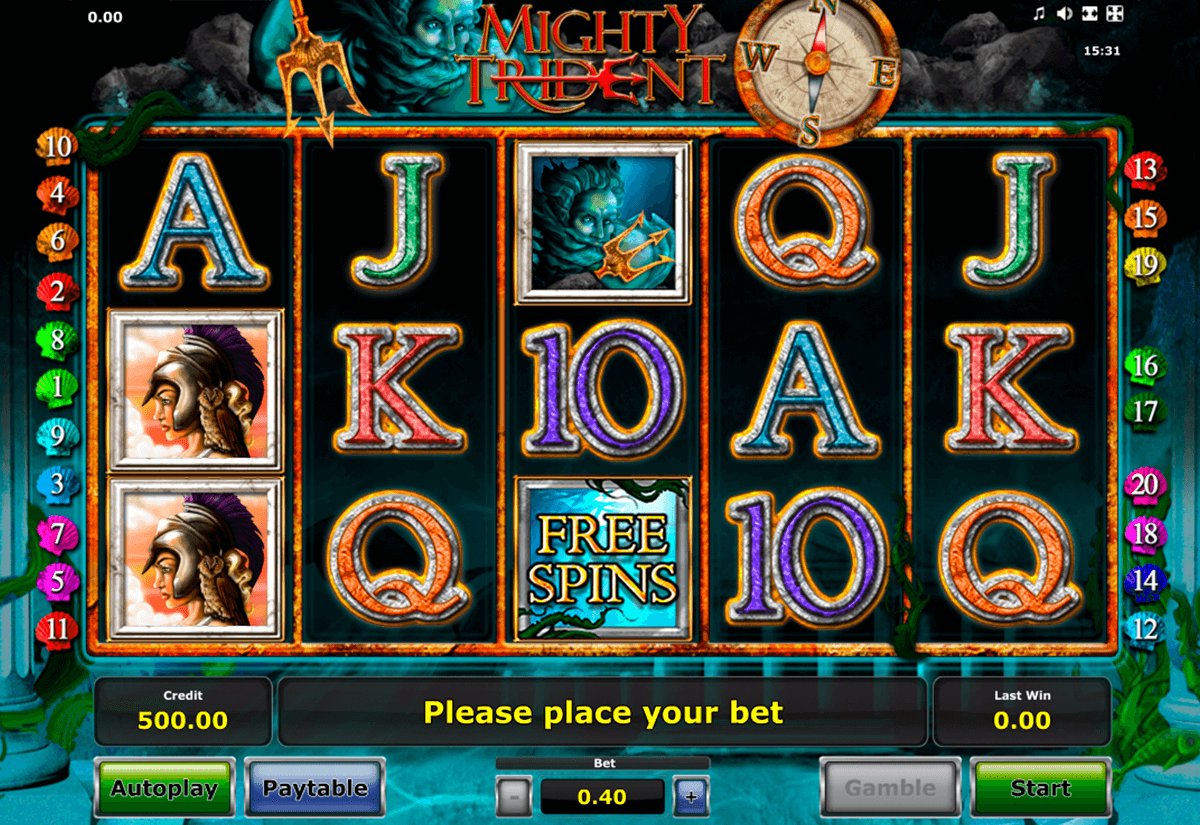 mighty trident novomatic casino slot spel 
