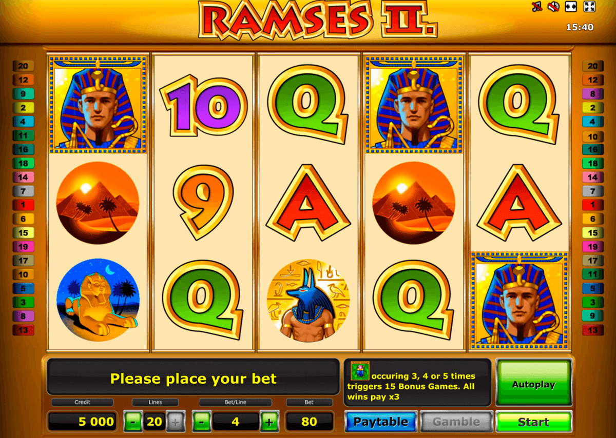 ramses ii deluxe novomatic casino slot spel 