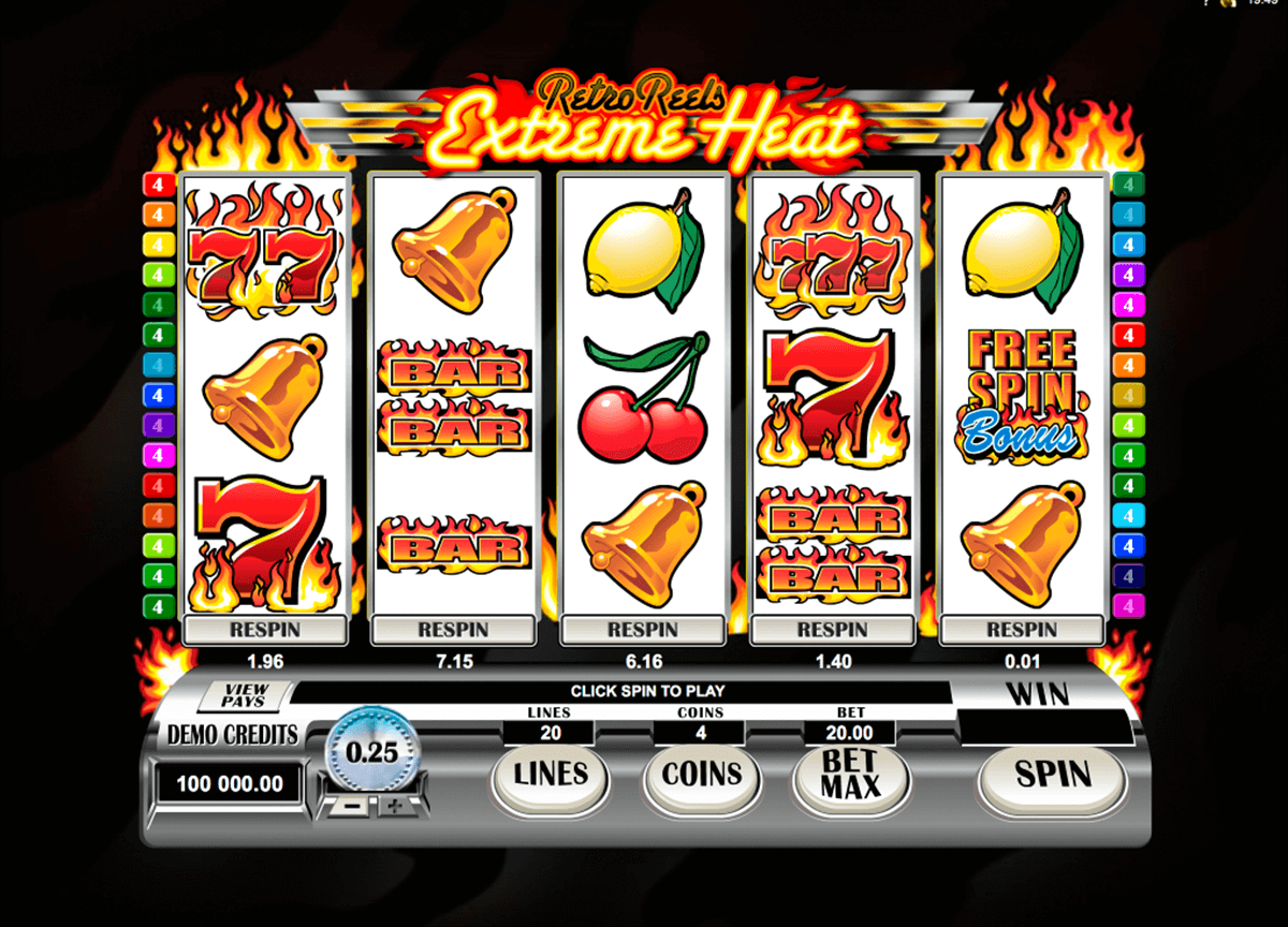 retro reels extreme heat microgaming casino slot spel 