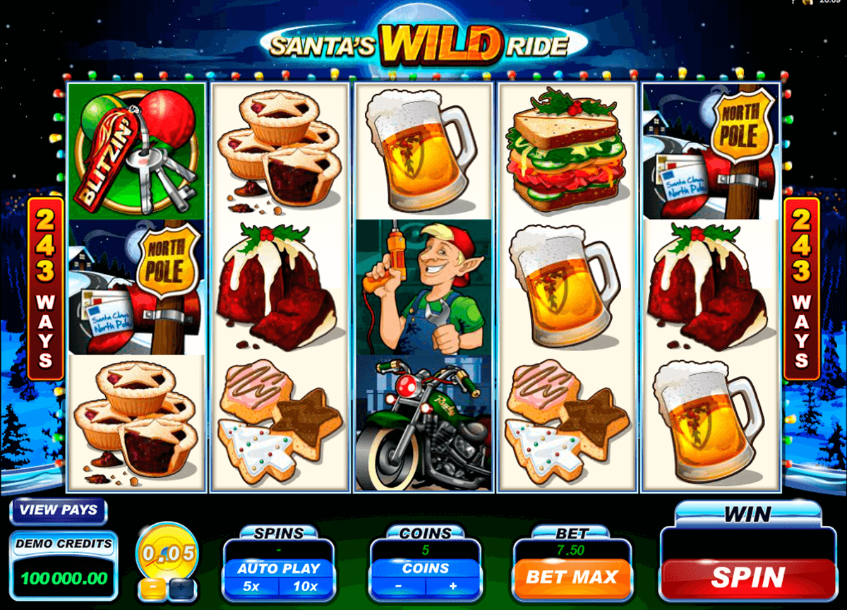 santas wild ride microgaming casino slot spel 