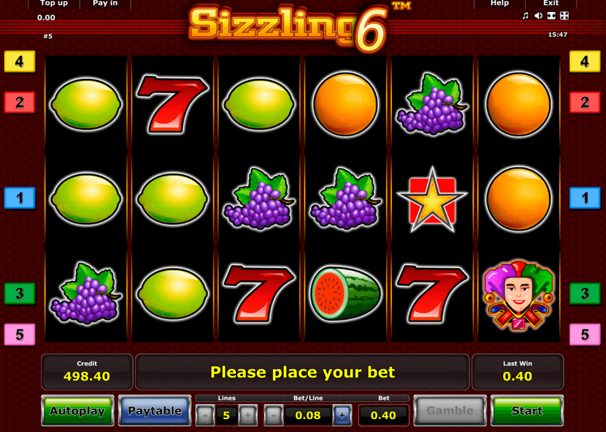 sizzling 6 novomatic casino slot spel 