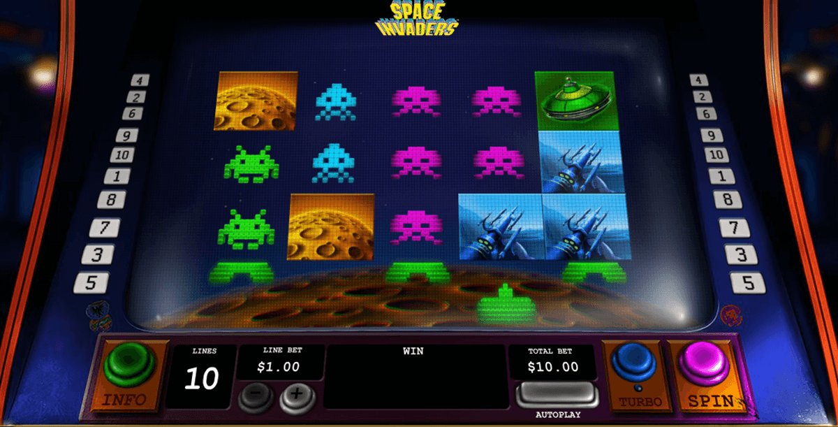 space invaders playtech casino slot spel 