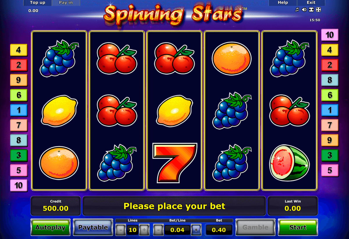 spinning stars novomatic casino slot spel 