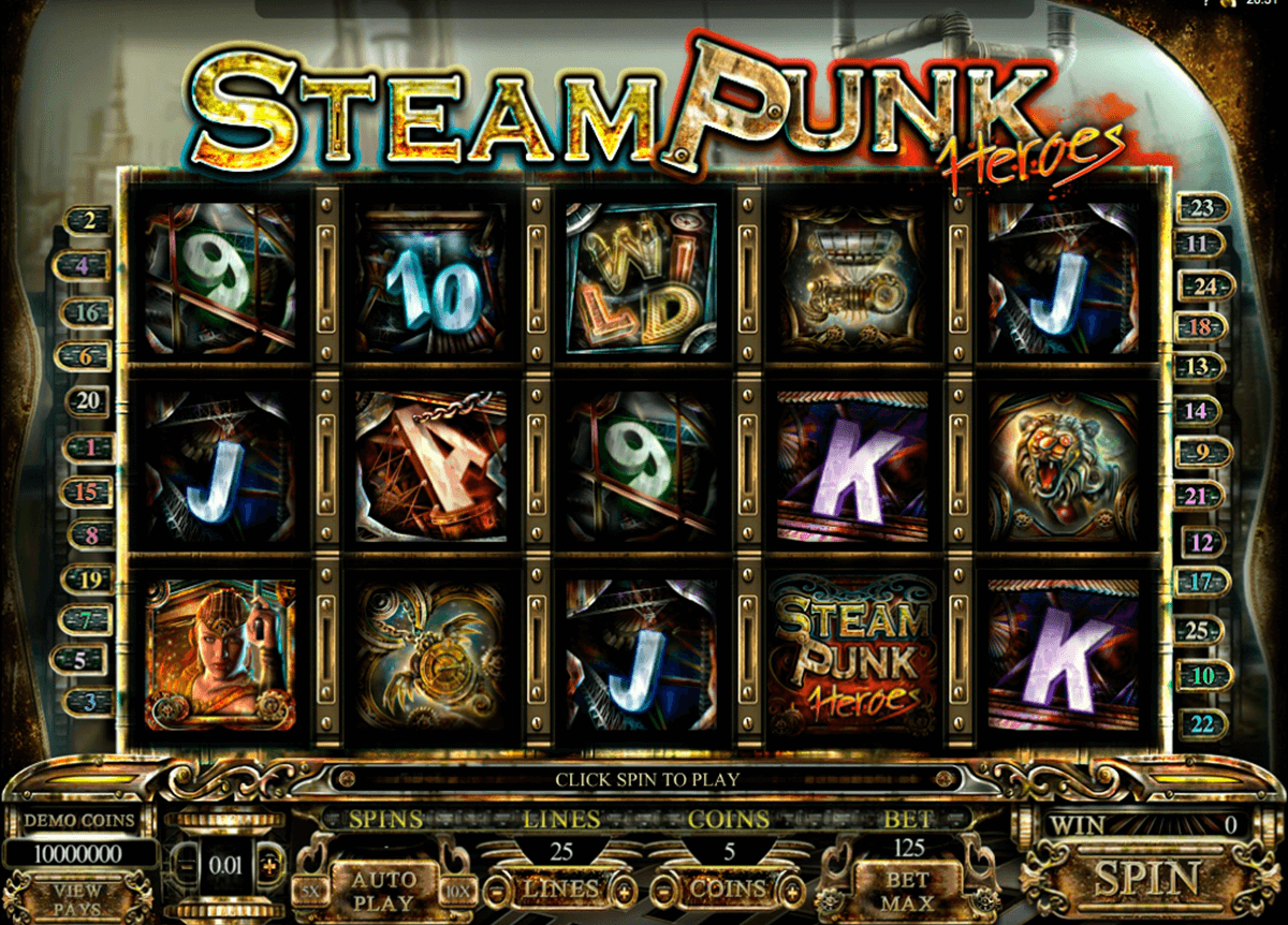 steam punk heroes microgaming casino slot spel 