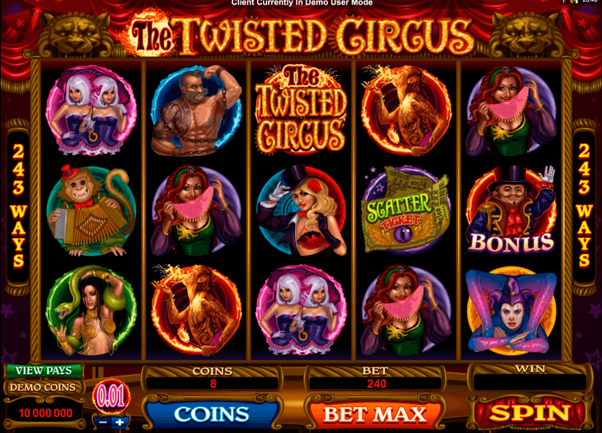 the twisted circus microgaming casino slot spel 