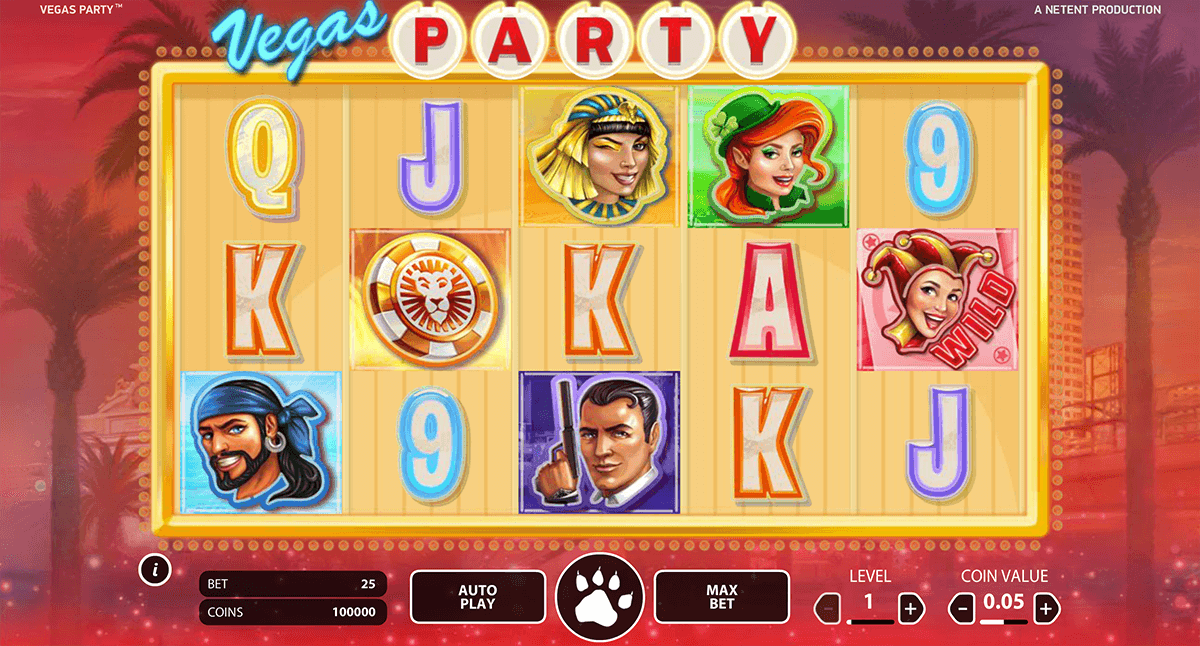 vegas party netent casino slot spel 