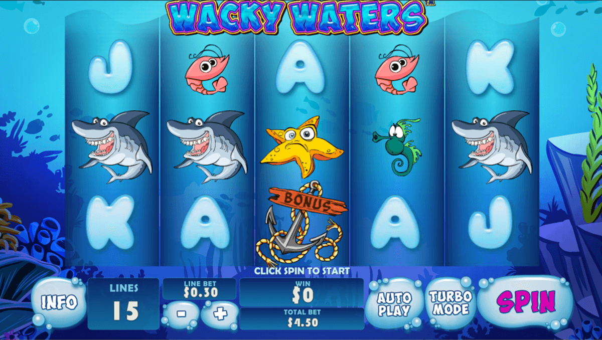 wacky waters playtech casino slot spel 